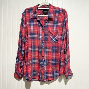 Rails Hunter Plaid Shirt Coral Indigo Size Large